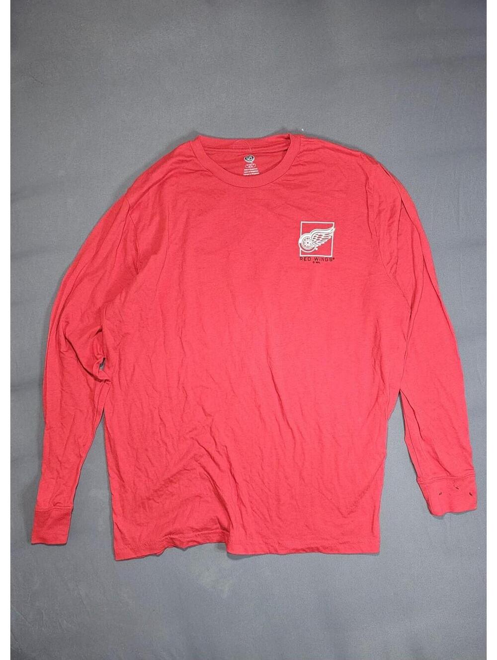 Detroit Red Wings NHL Long Sleeve Shirt Red XL 46/48 Hockey Tee